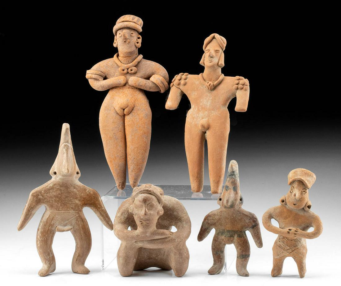 Group of 6 Colima Redware Figures (1 of 2)