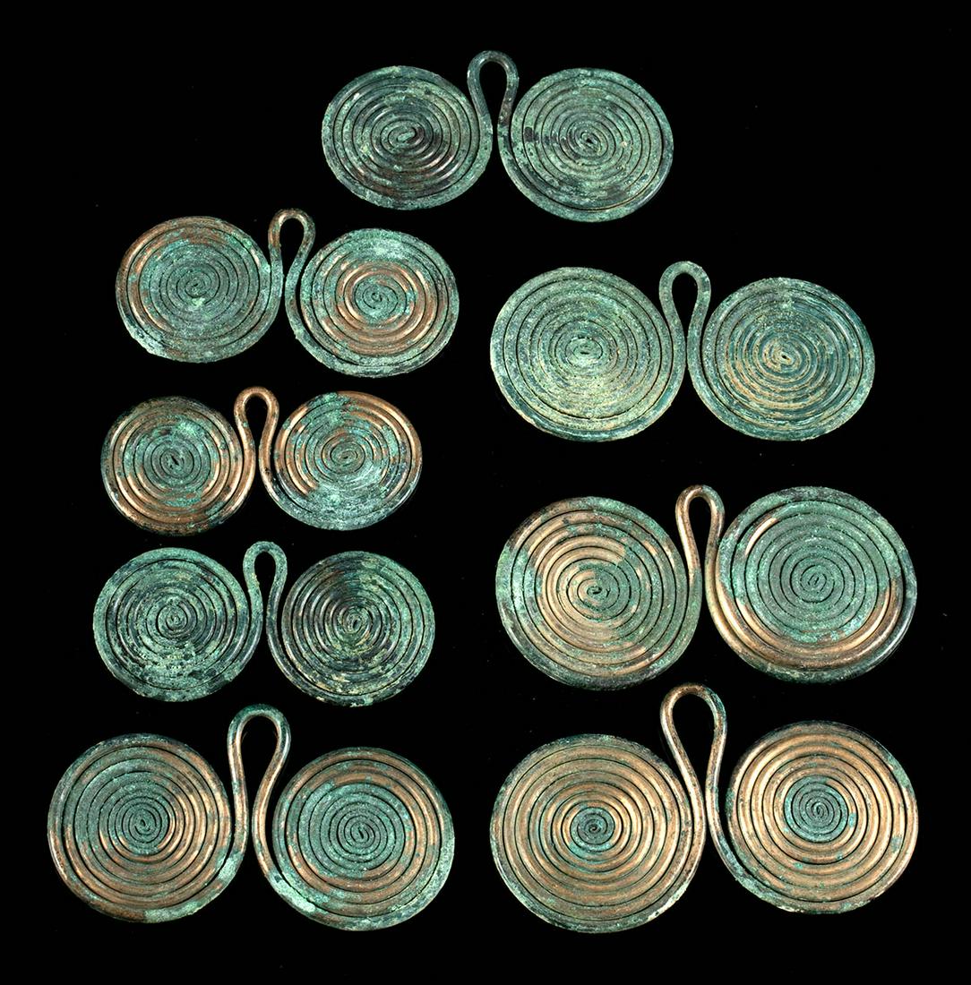 Greek Thracian Bronze Spectacle Fibulae (group of 8) (1 of 2)
