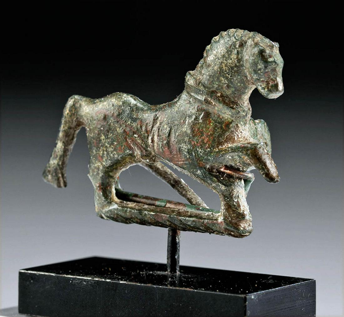 Charming Roman Leaded Bronze Horse Fibula (1 of 4)