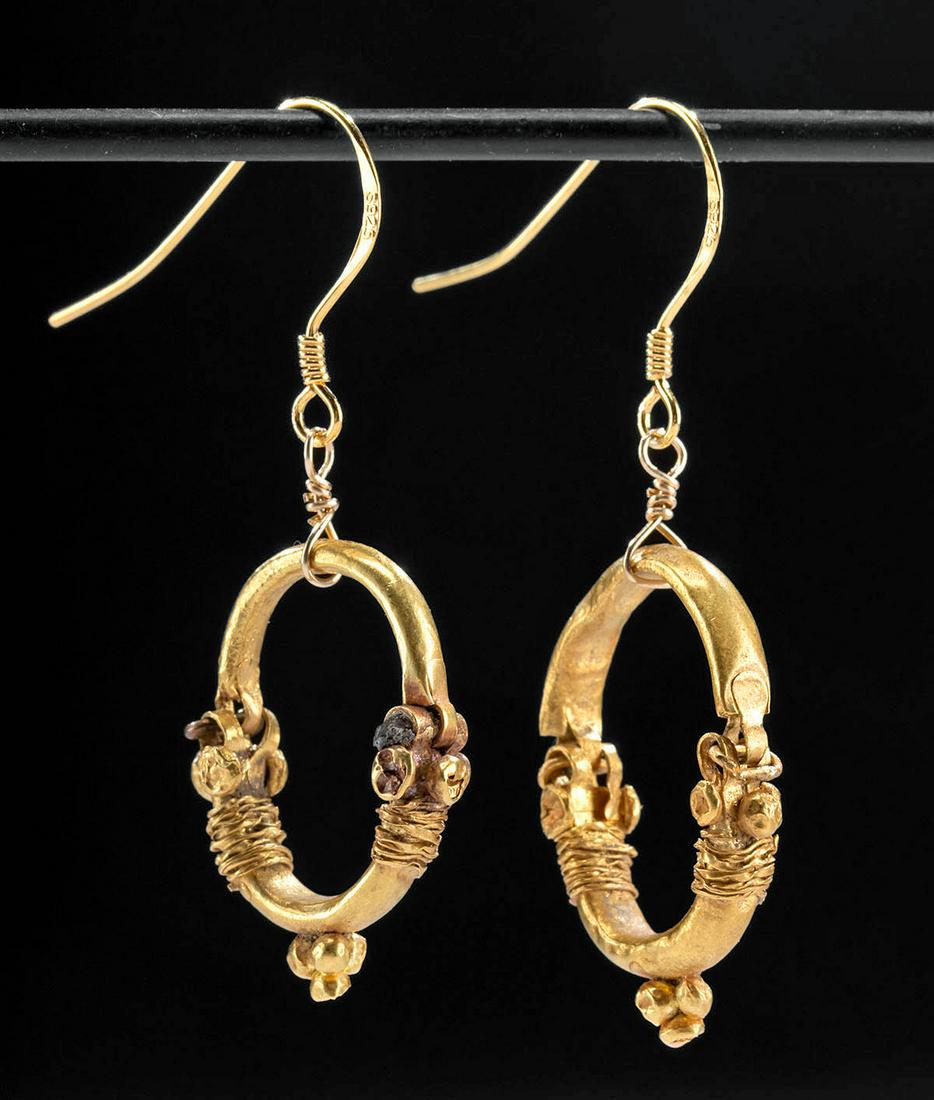 Lovely Ancient Roman Gold Earrings (pr) (1 of 3)