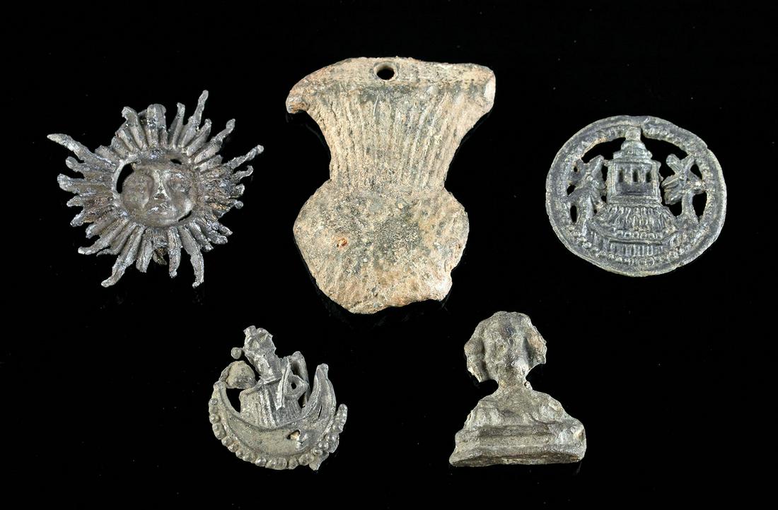 14th C. European Lead, Pewter & Tin Badges (5 pcs) (1 of 2)