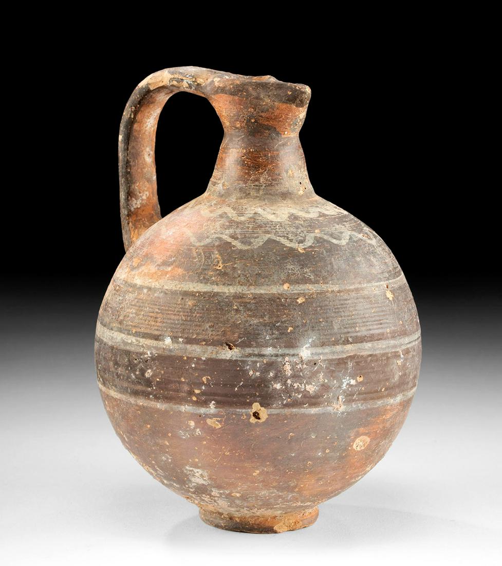 Holyland Pottery Handled Jug w/ Black & White Stripes (1 of 4)