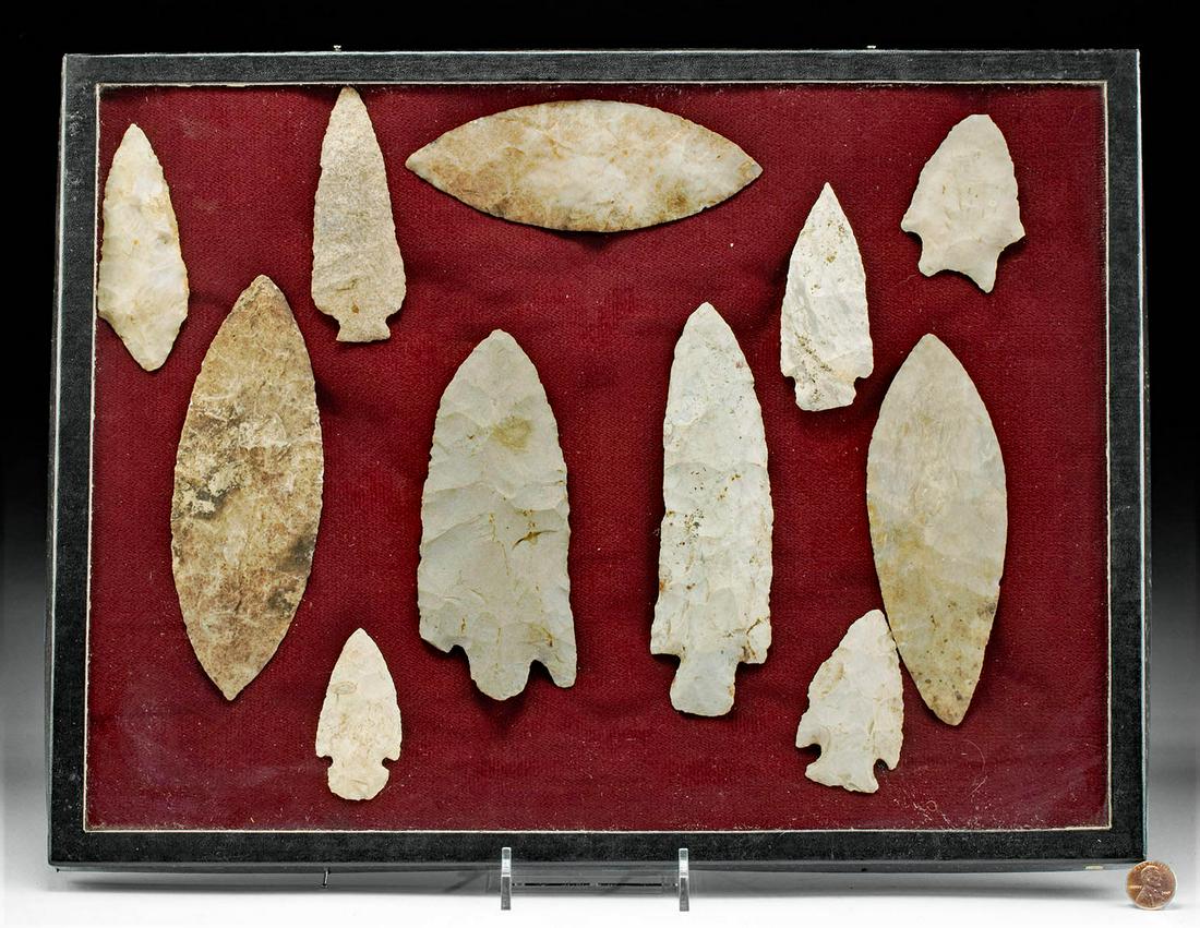 11 Native American Archaic Stone Tools & Blades (1 of 3)