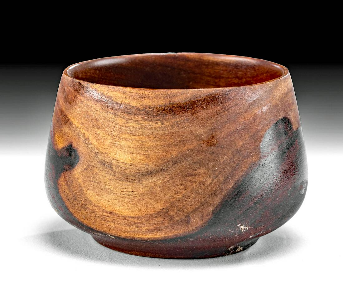 Petite 2002 Hawaiian Milo Wood Cup: North Pacific, Hawaii, ca. 2002. Signed "MiLO WOOD JCB 2002." A lovely bowl of petite form made from milo wood, a species native to Hawaii, with its exterior and interior polished to a high sheen. Pre