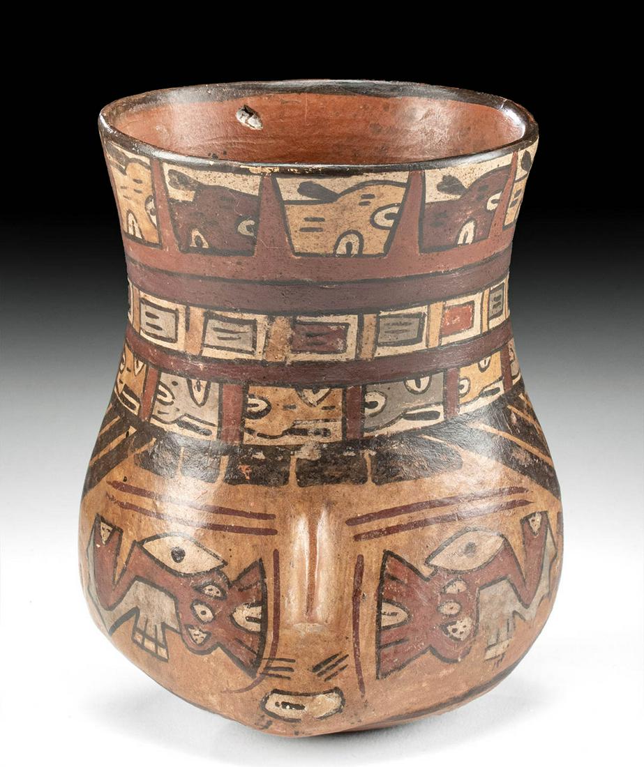 Nazca Polychrome Head Vessel Trophy Heads, TL Tested (1 of 5)