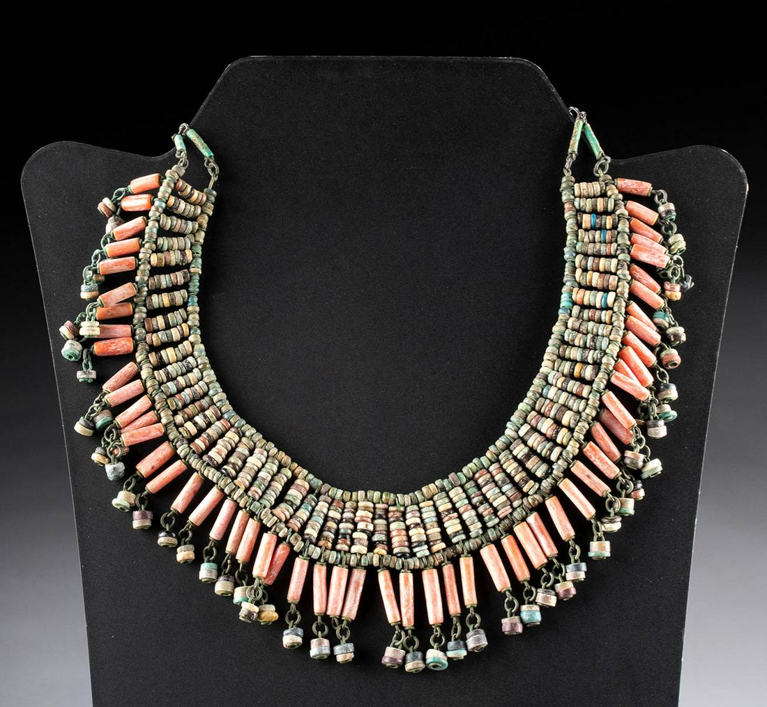 Egyptian Faience Beaded Choker Necklace (1 of 3)