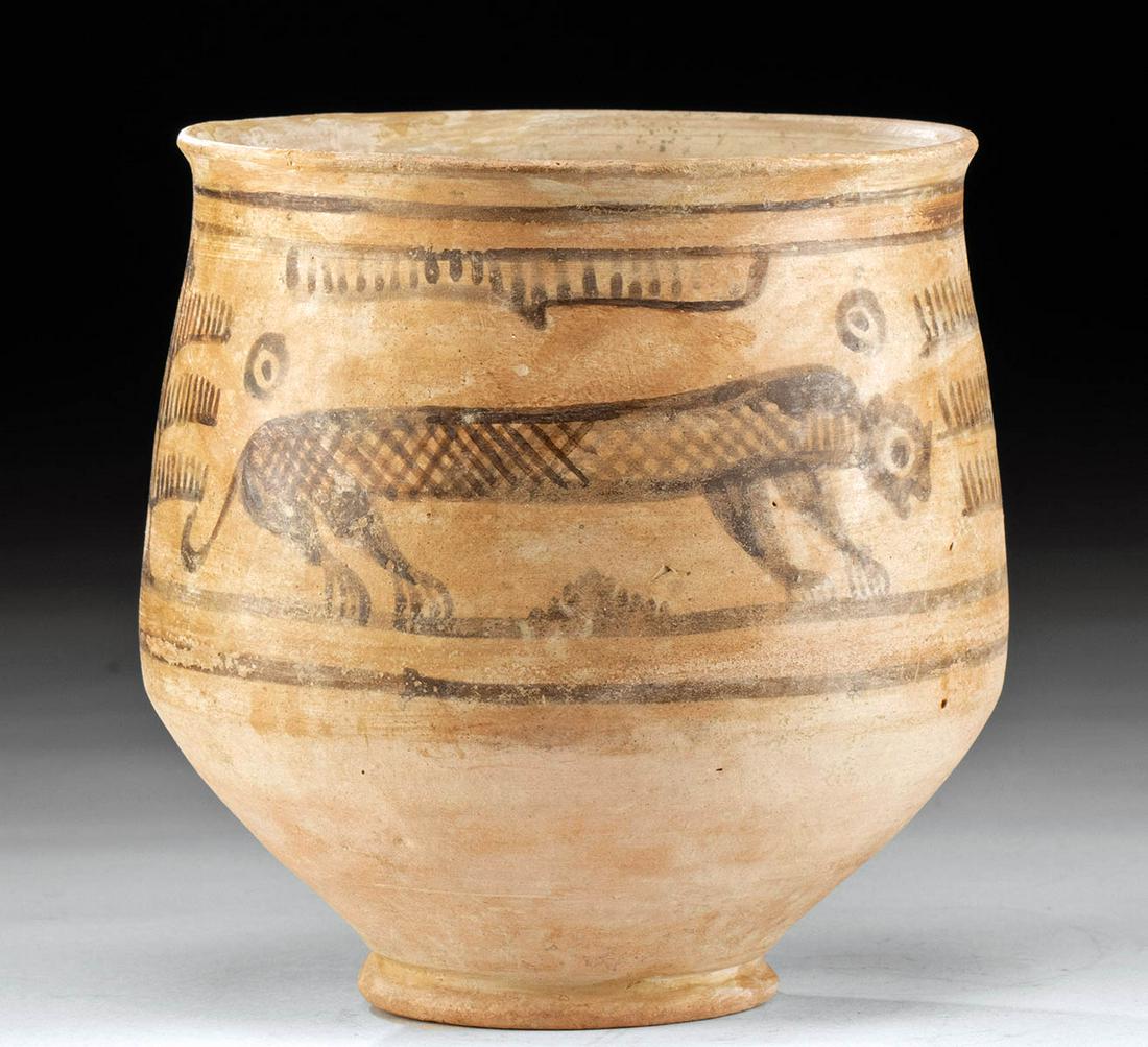 Indus Valley Bi-Chrome Vessel w/ Felines, TL Tested (1 of 5)