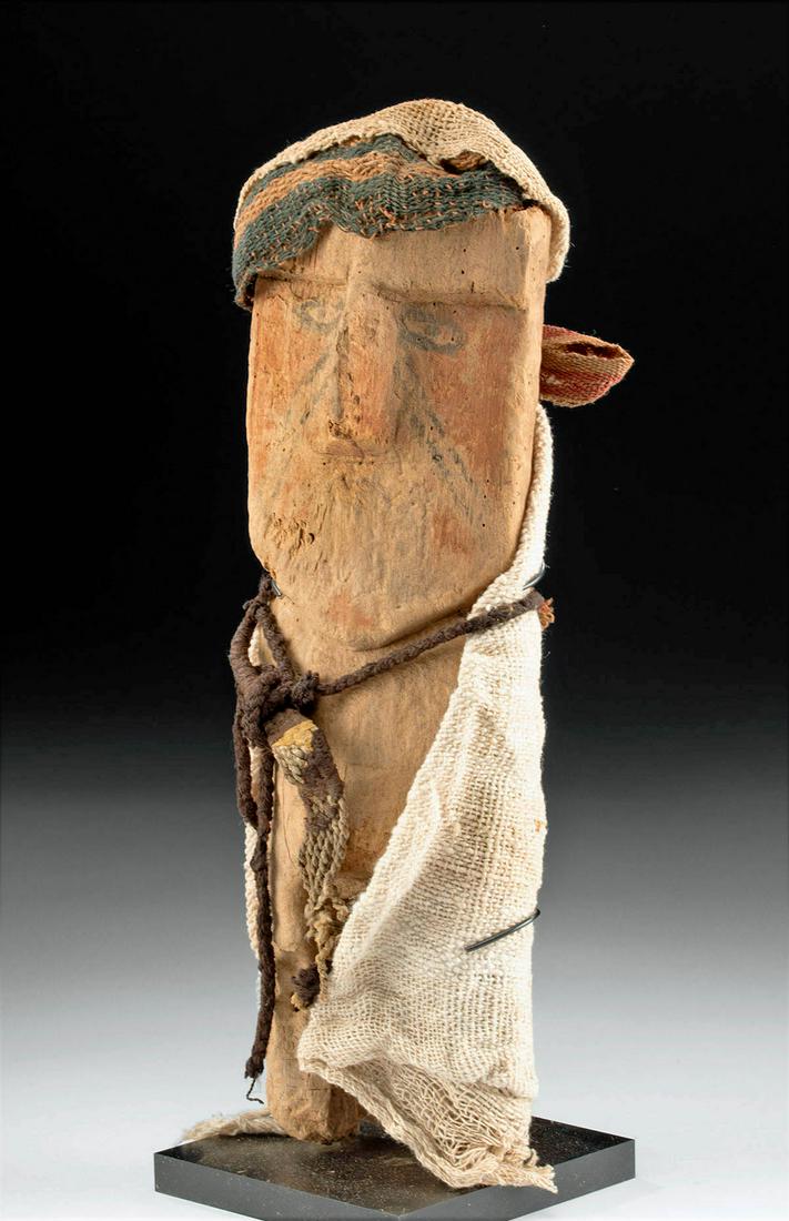 Chancay Painted Wood Figure Textile Clothing (1 of 3)