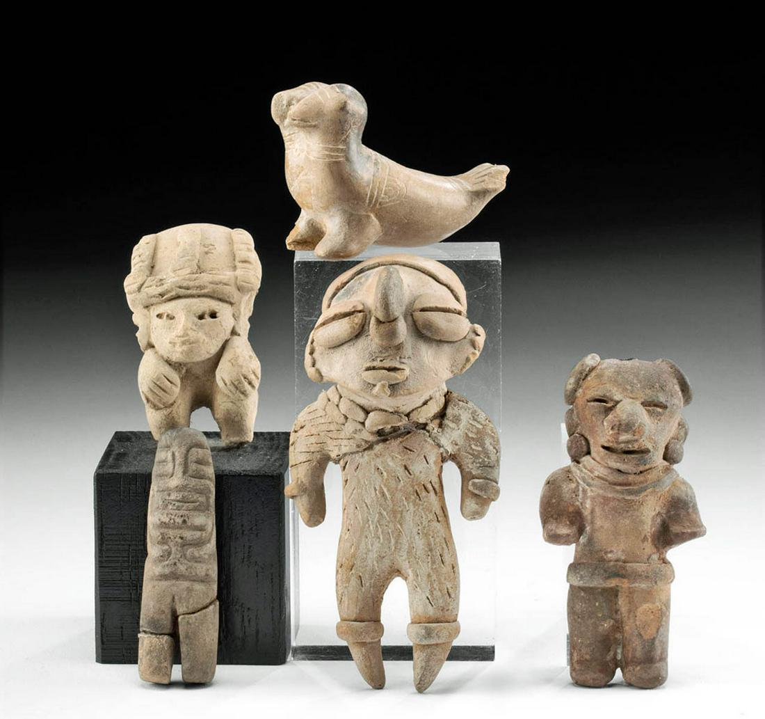 5 Chavin, Bahia, Teotihuacan & Huastec Pottery Figures Barnebys