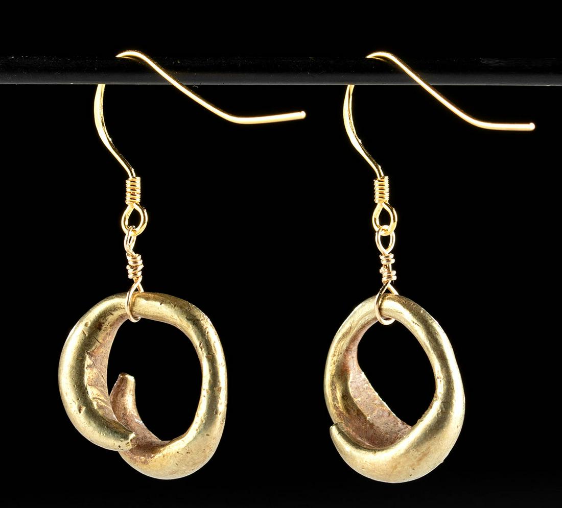 European Bronze Age Electrum Hair Coil Earrings (pr) (1 of 3)