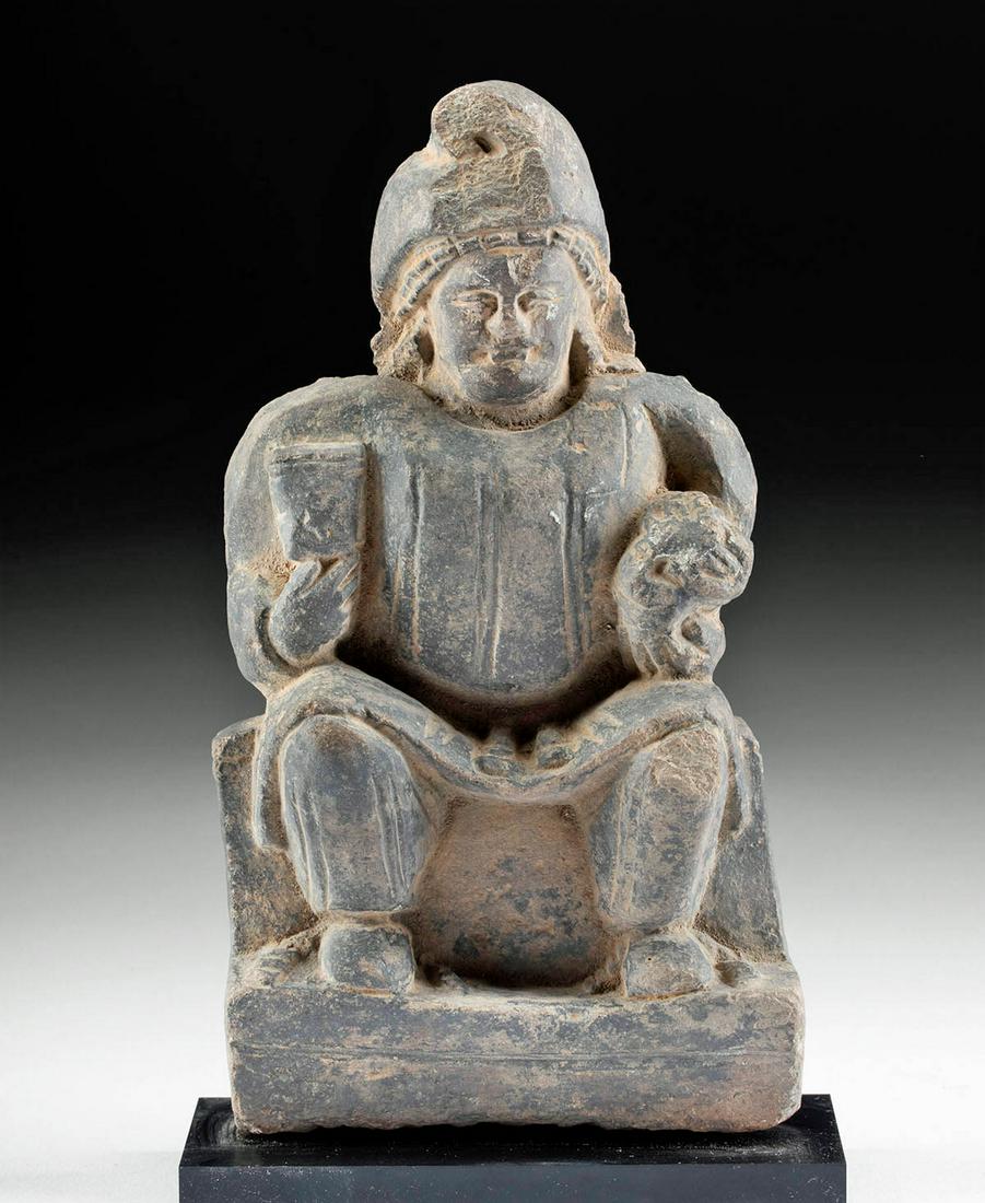 Kushan Schist Relief Frieze of Man w/ Lion Head (1 of 3)