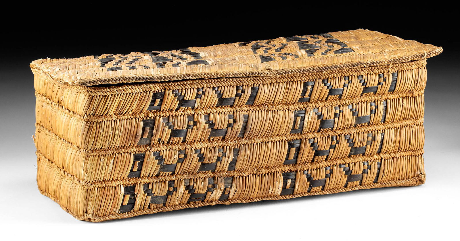 Fine Chancay Woven Reed Lidded Basket (1 of 6)