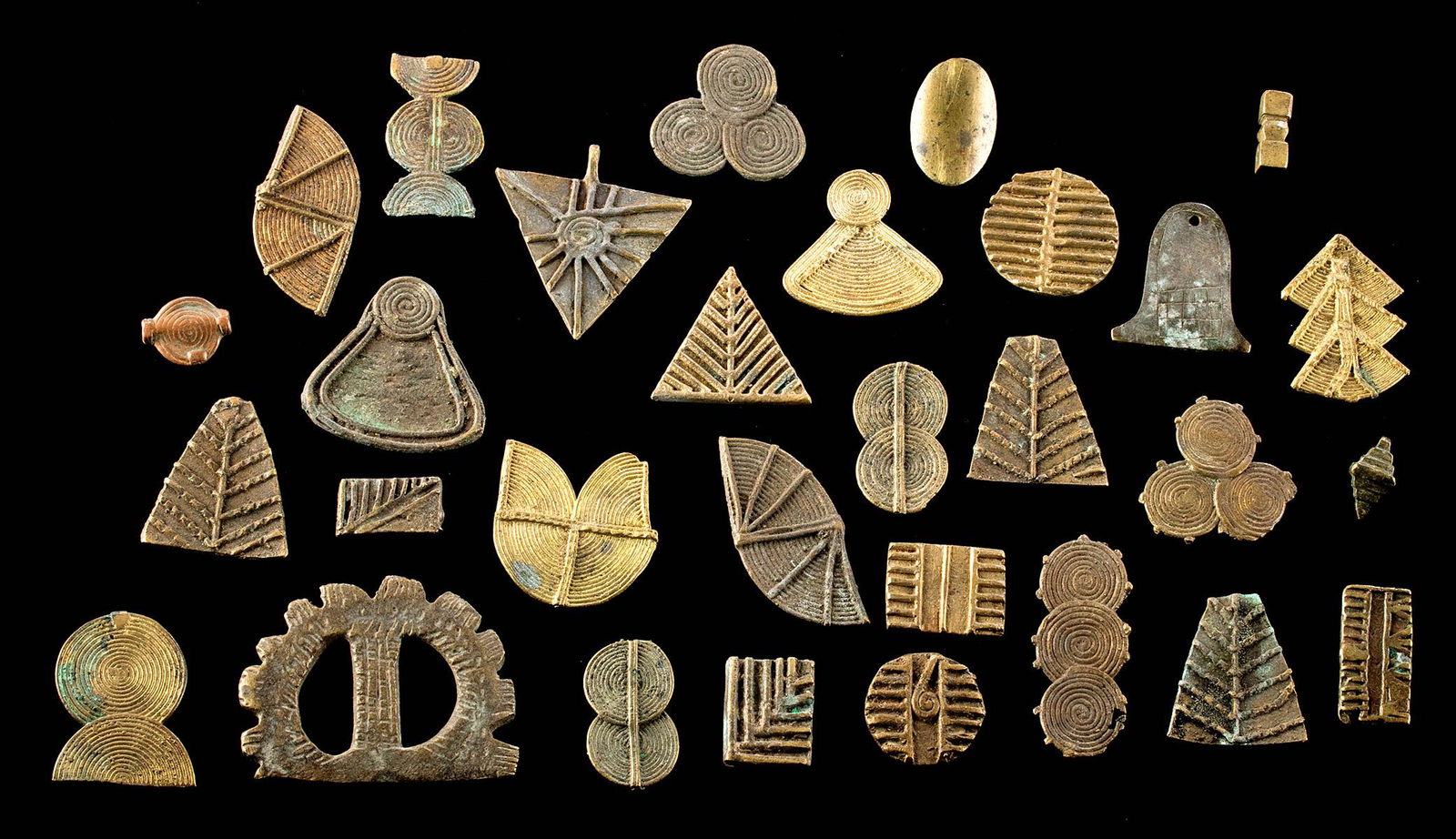 30 Late 19th C. African Ashanti Brass Gold Weights (1 of 3)