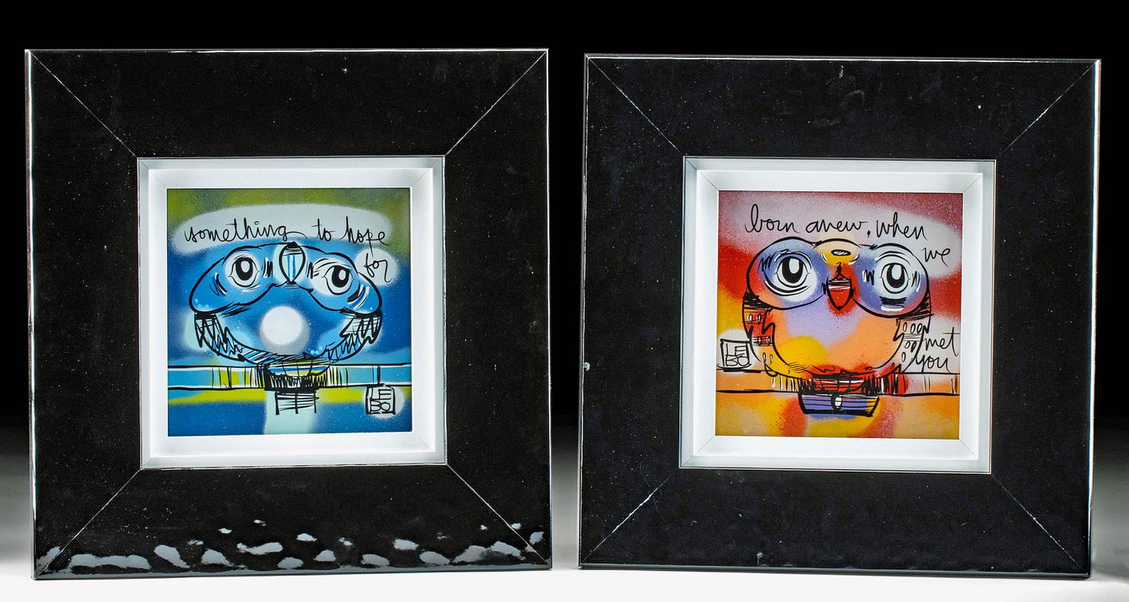 Lot of 2 Signed & Framed Lebo Paintings, 2019 (1 of 4)