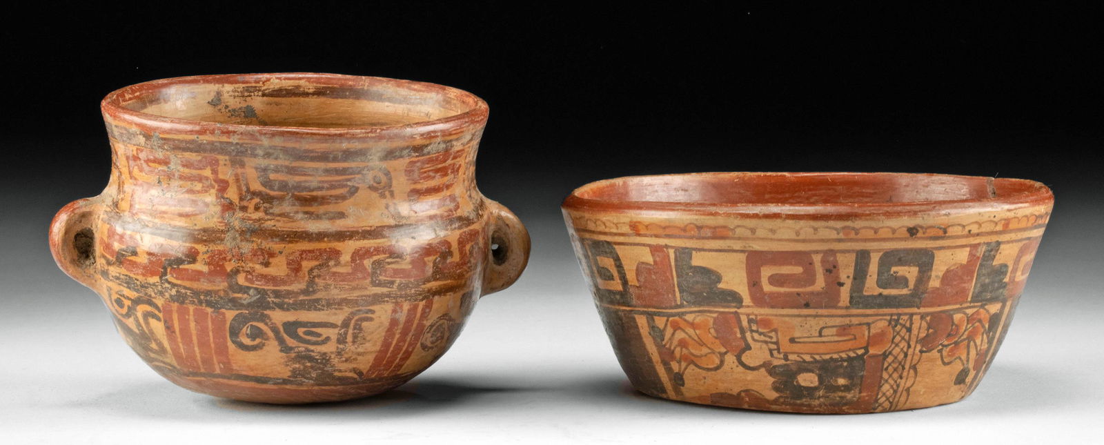 Maya Polychrome Vessels - Peten Bowl + Handled Jar (1 of 5)