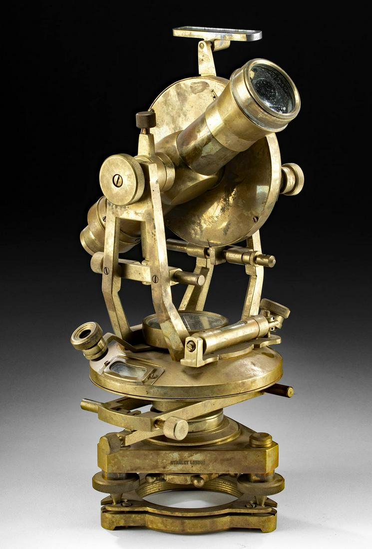 19th C. English Brass Theodolite, Stanley & Co London (1 of 4)