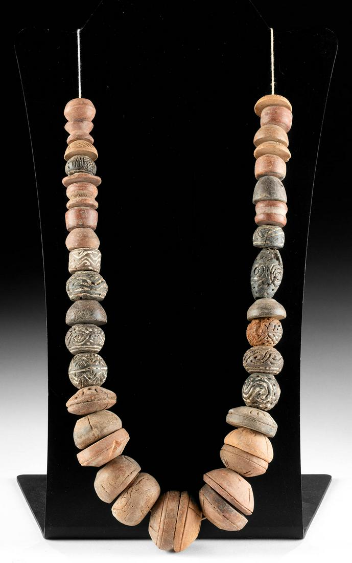Manabi Pottery Spindle Whorl Bead Necklace (1 of 2)