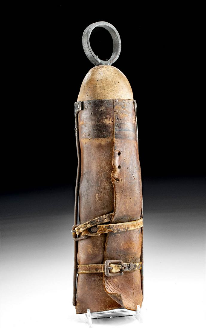 Early 20th C. European Leather & Metal Prosthetic Arm (1 of 3)