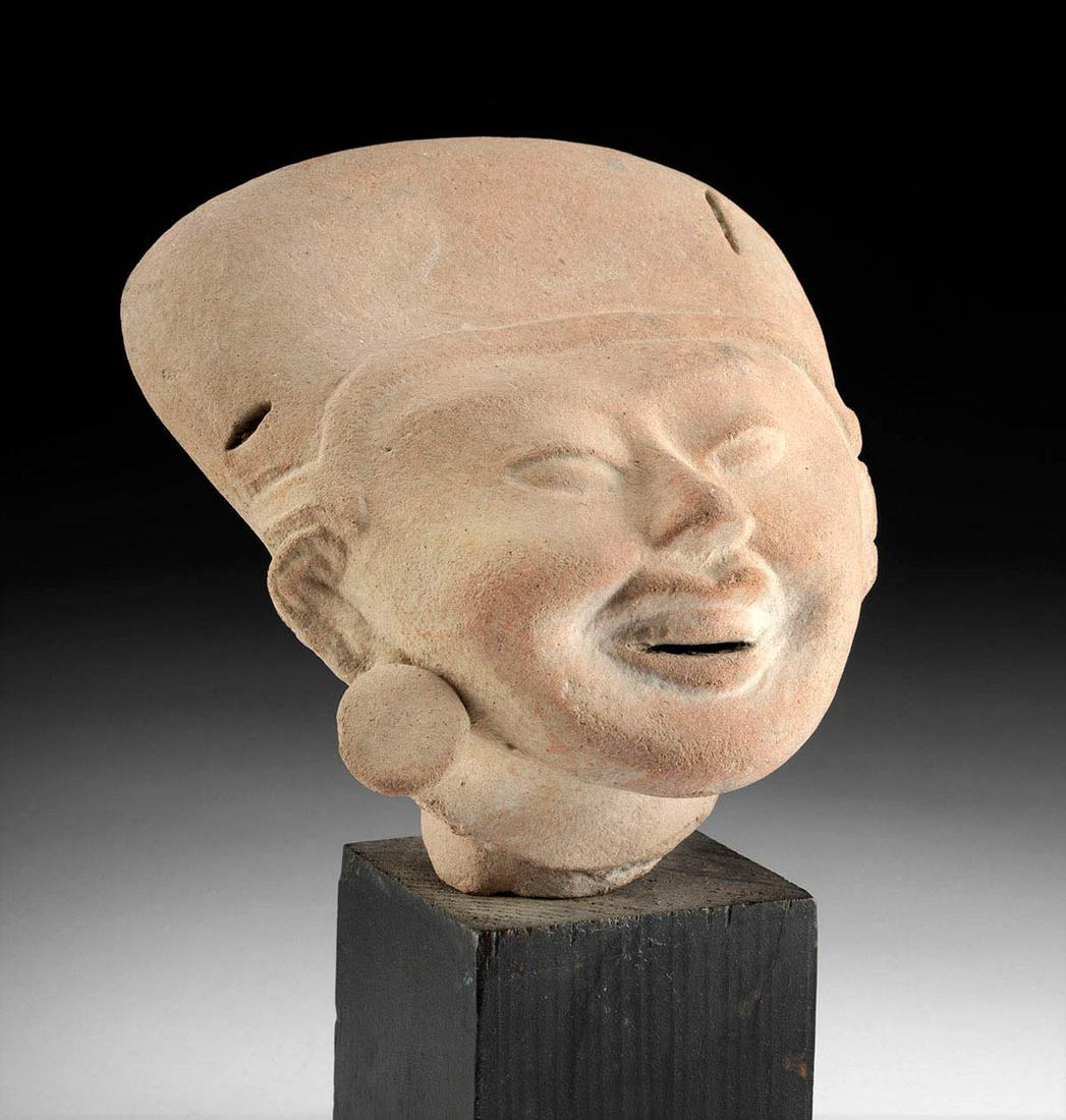 Published Veracruz Pottery Sonriente Head, ex-Quinn: ** A portion of the proceeds from the sale of this artwork will be donated to the Anthony Quinn Foundation, whose mission is to advocate for the important role arts education plays in personal develop