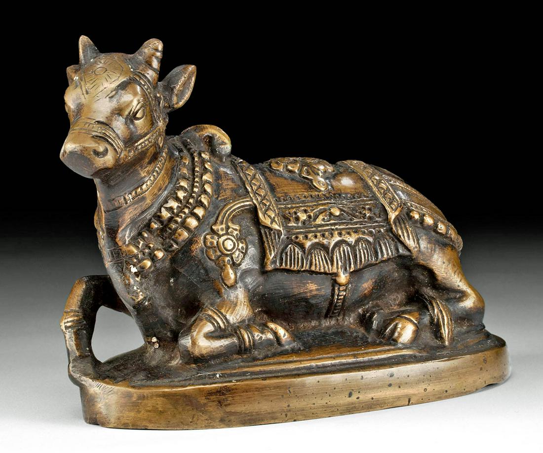 19th C. Indian Brass Nandi Bull, ex-Anthony Quinn (1 of 4)