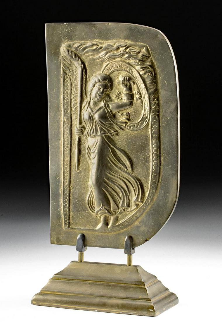 19th C. European Plaque w/ Winged Victory - ex Quinn: ** A portion of the proceeds from the sale of this artwork will be donated to the Anthony Quinn Foundation, whose mission is to advocate for the important role arts education plays in personal develop