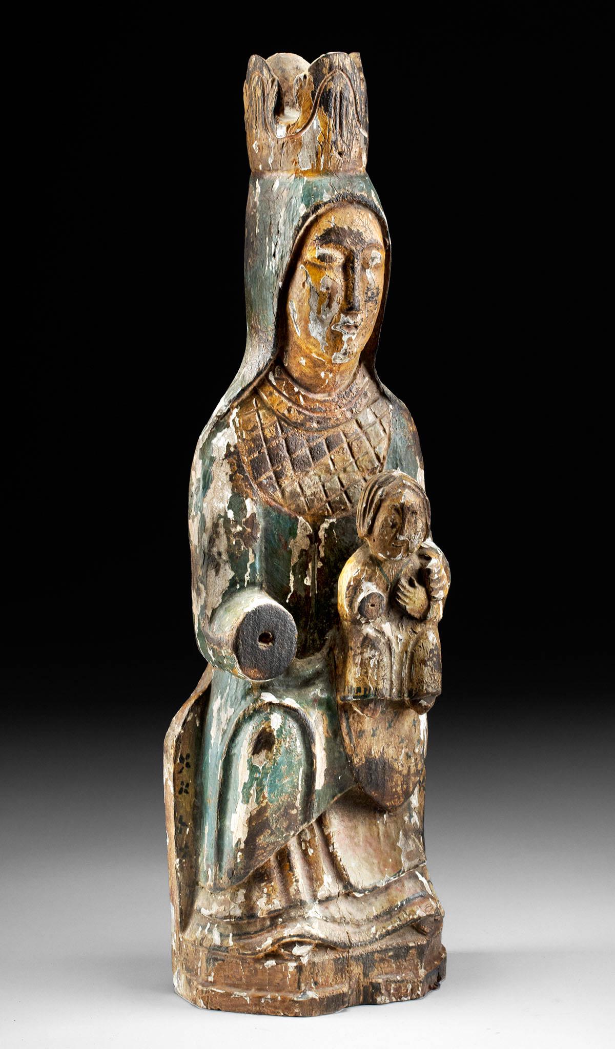 19th C. Mexican Wood Relief of Mary & Child - ex Quinn (1 of 4)