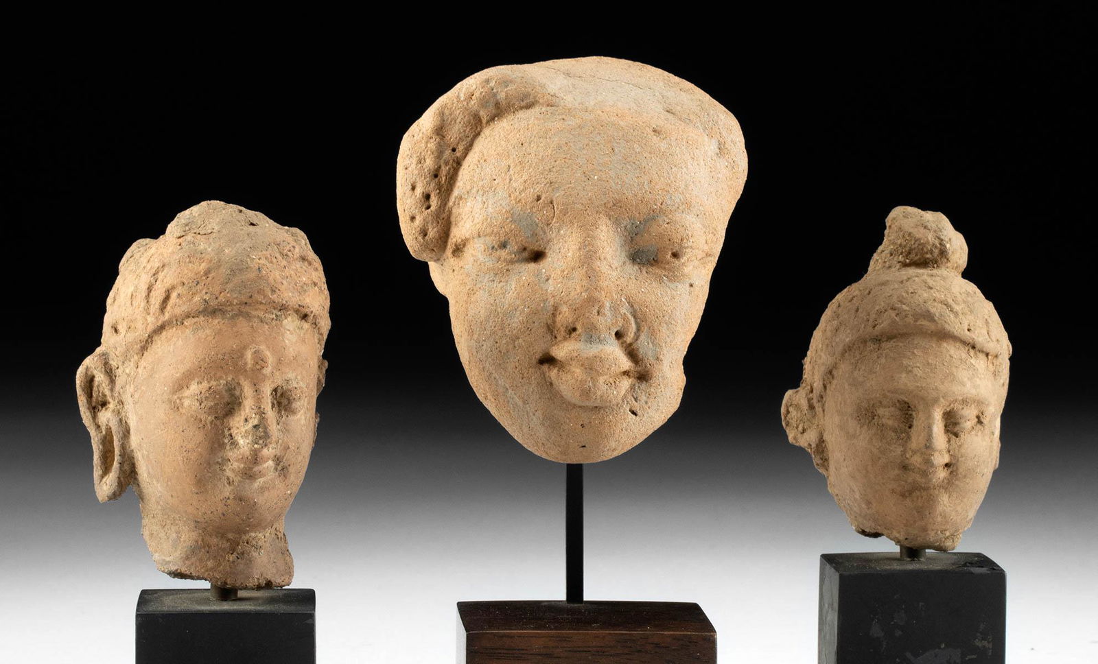 3rd C. Gandharan Pottery Heads, ex-Anthony Quinn: ** A portion of the proceeds from the sale of this artwork will be donated to the Anthony Quinn Foundation, whose mission is to advocate for the important role arts education plays in personal develop