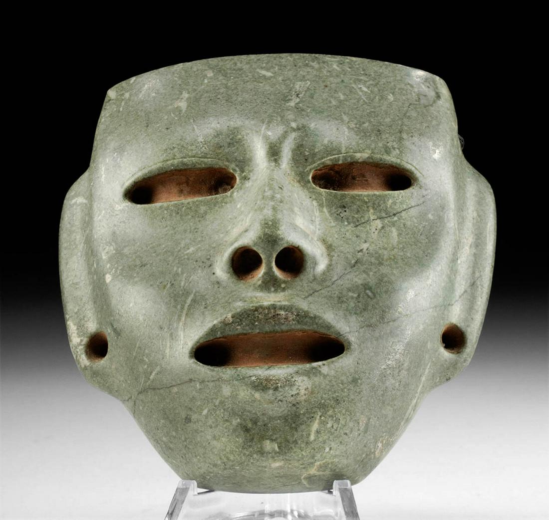 Superb Teotihuacan Omphacite Jade Maskette - ex Quinn (1 of 3)