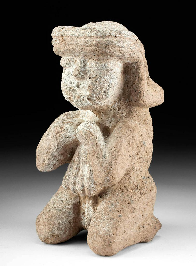 Aztec Volcanic Stone Kneeling Figure - ex Quinn (1 of 3)