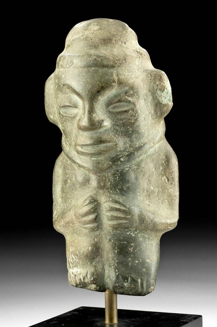 Huastec Greenstone Female Figure - ex Quinn: ** A portion of the proceeds from the sale of this artwork will be donated to the Anthony Quinn Foundation, whose mission is to advocate for the important role arts education plays in personal develop