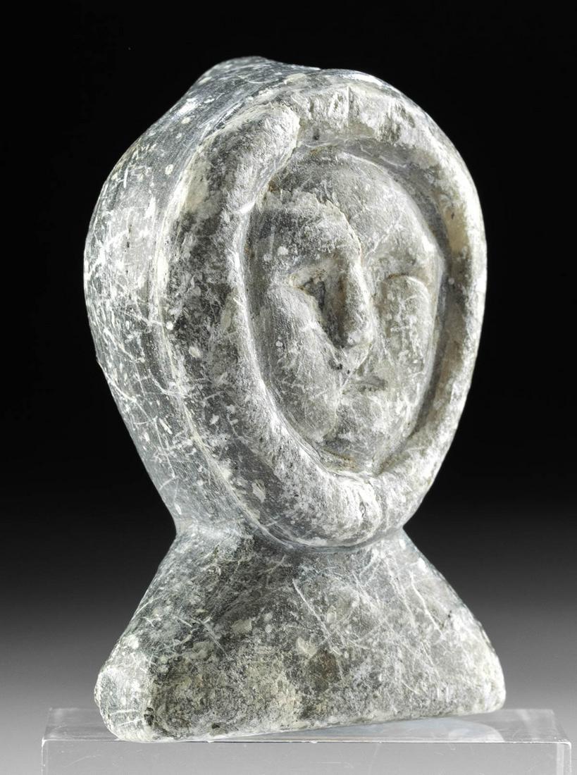 20th C. Inuit Soapstone Face Carving, ex-Anthony Quinn (1 of 4)