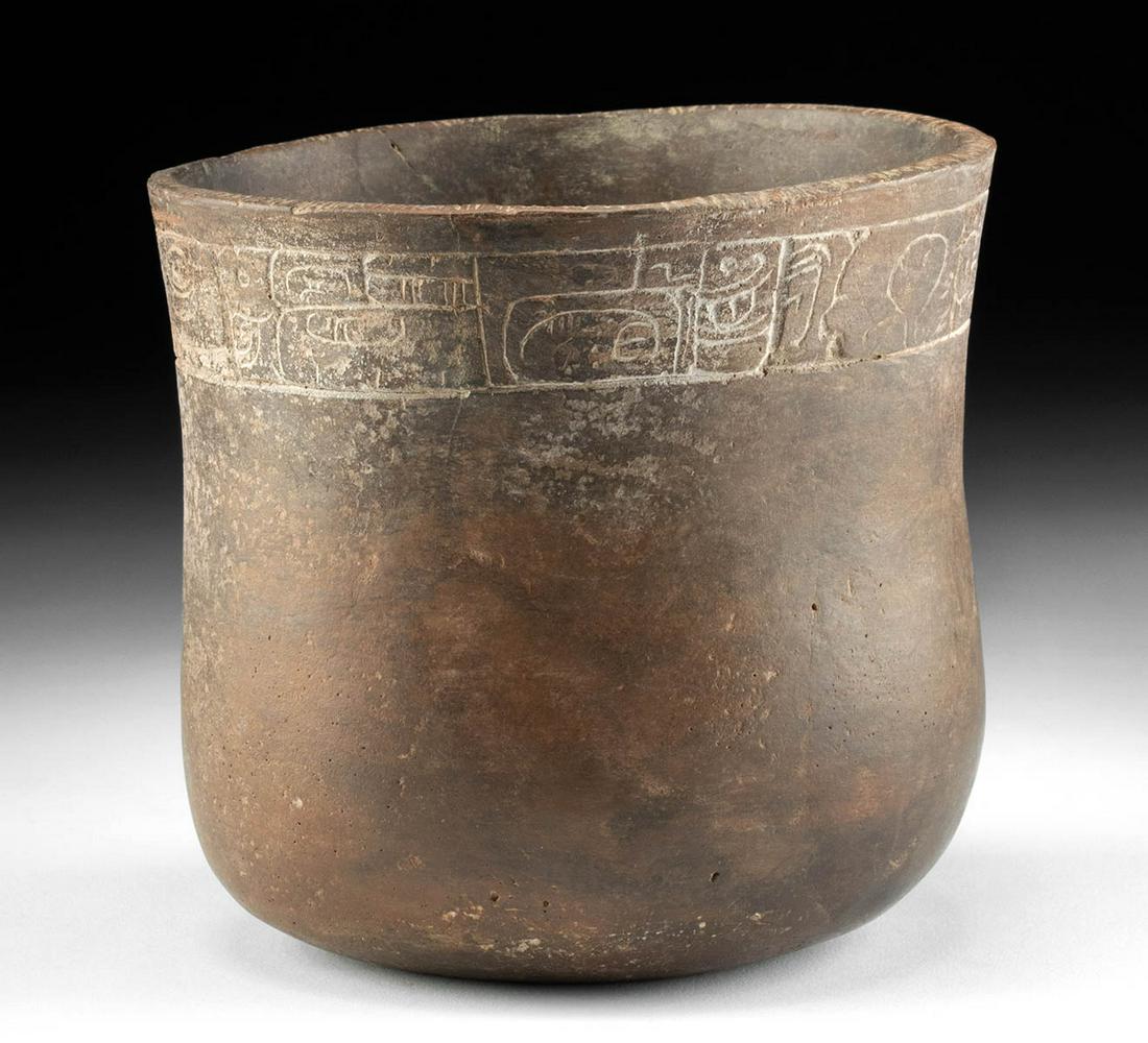 Translated Maya Drinking Vessel Incised Glyphs (1 of 4)