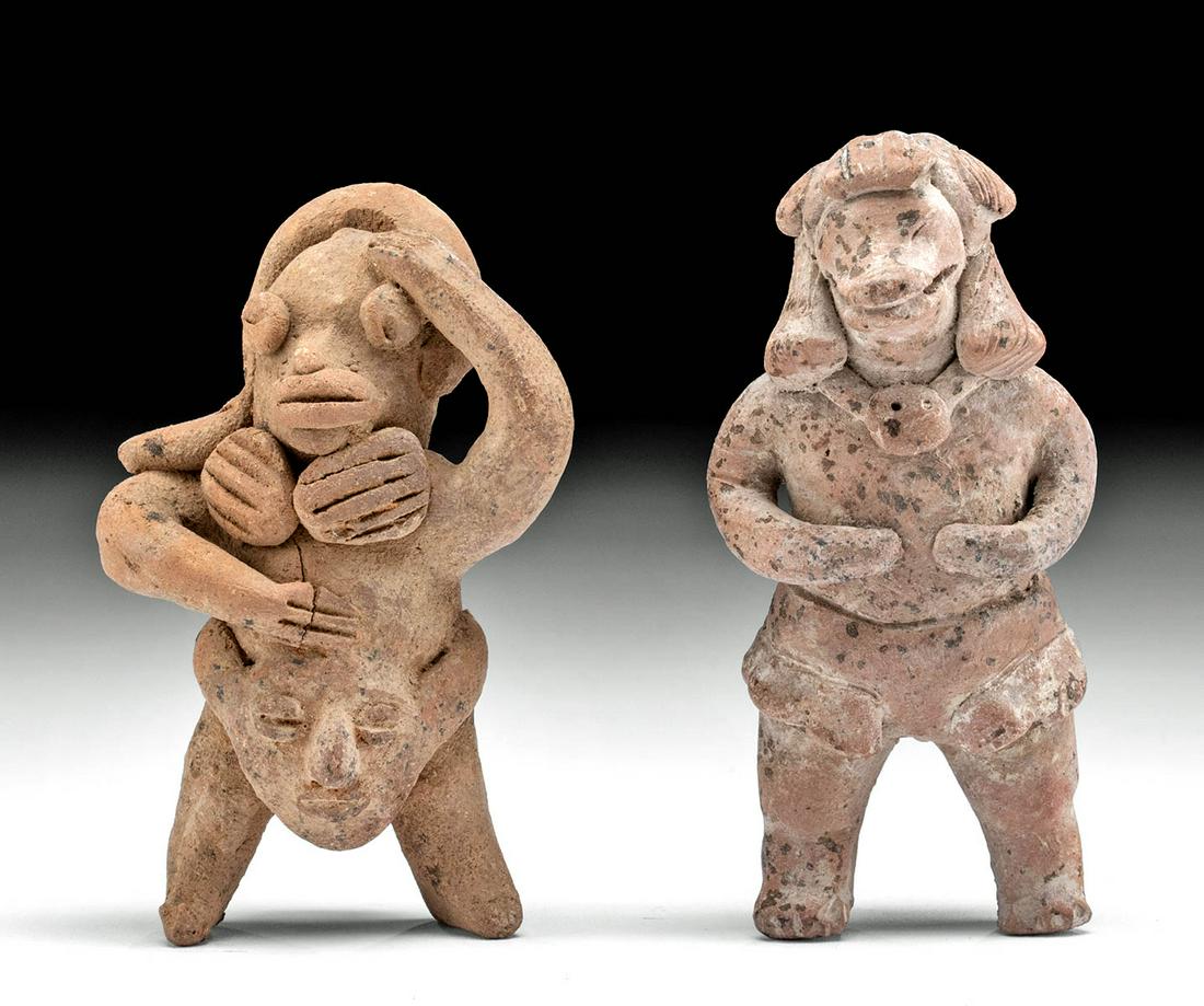 Colima Pottery Whistling Figures (pr) (1 of 3)