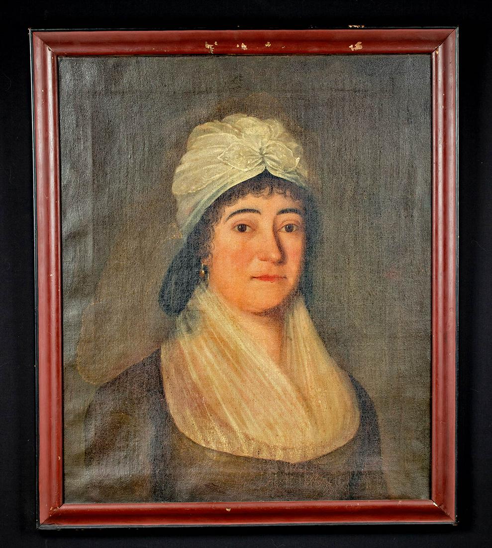 19th C. American Oil Painting - Portrait of a Woman (1 of 4)