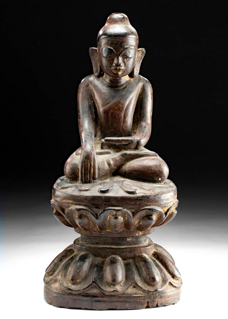 18th C. Thai / Cambodian Gilded Wood Buddha (1 of 5)