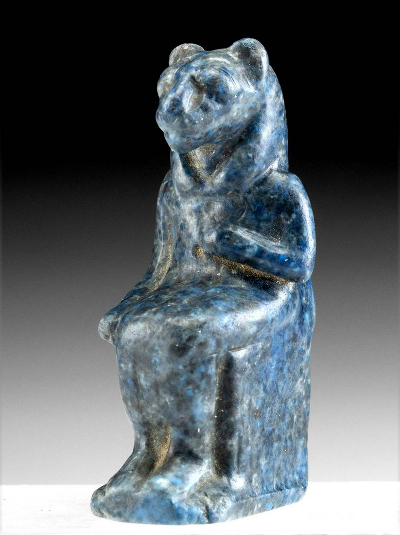 Rare Egyptian Lapis Lazuli Seated Sekhmet Amulet (1 of 4)