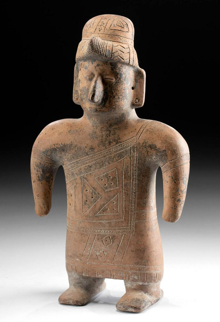 Colima Pottery Standing Shaman Figure w/ Incised Motifs (1 of 4)