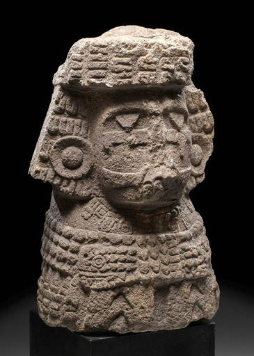 Superb Aztec Basalt Bust Cihuateotl (divine Woman)