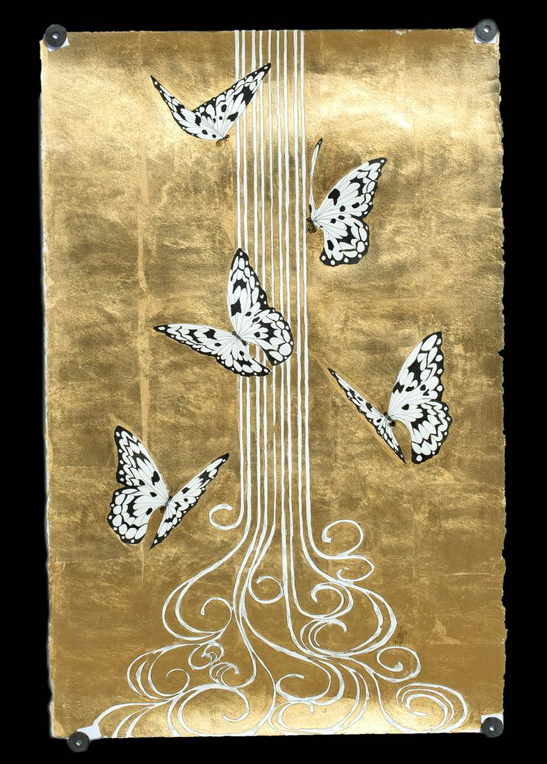 Alena Vavilina- Butterflies #30 w/ Gold Leaf (2022) (1 of 5)