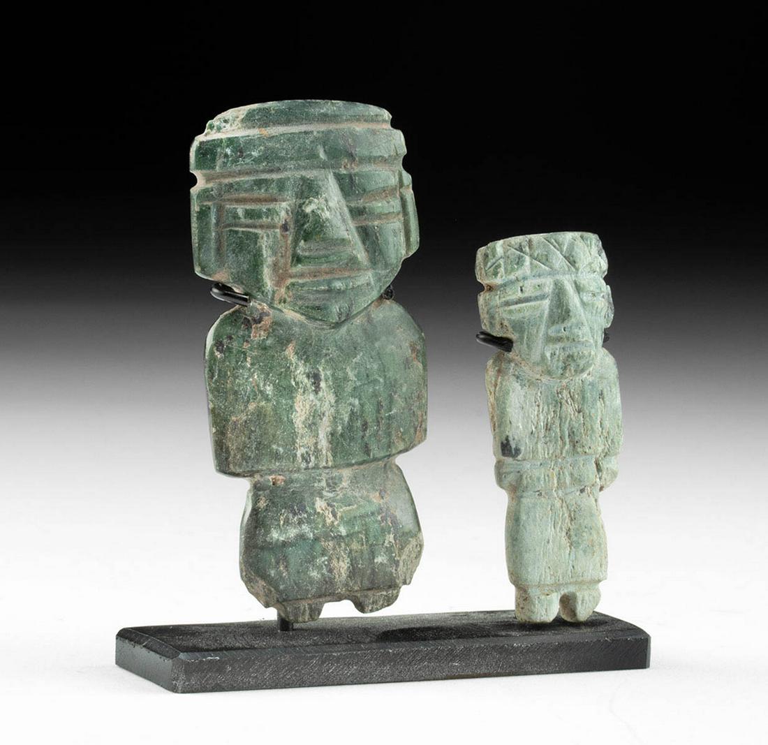 Pair of Miniature Teotihuacan Greenstone Figurals (1 of 3)