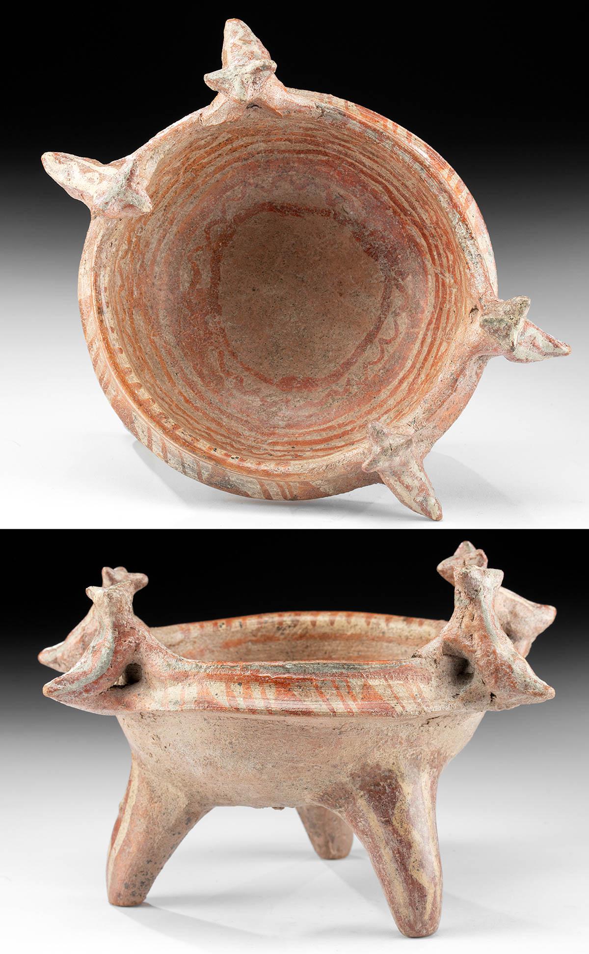 Adorable Nayarit Pottery Tripod Bowl w/ Dogs (1 of 5)