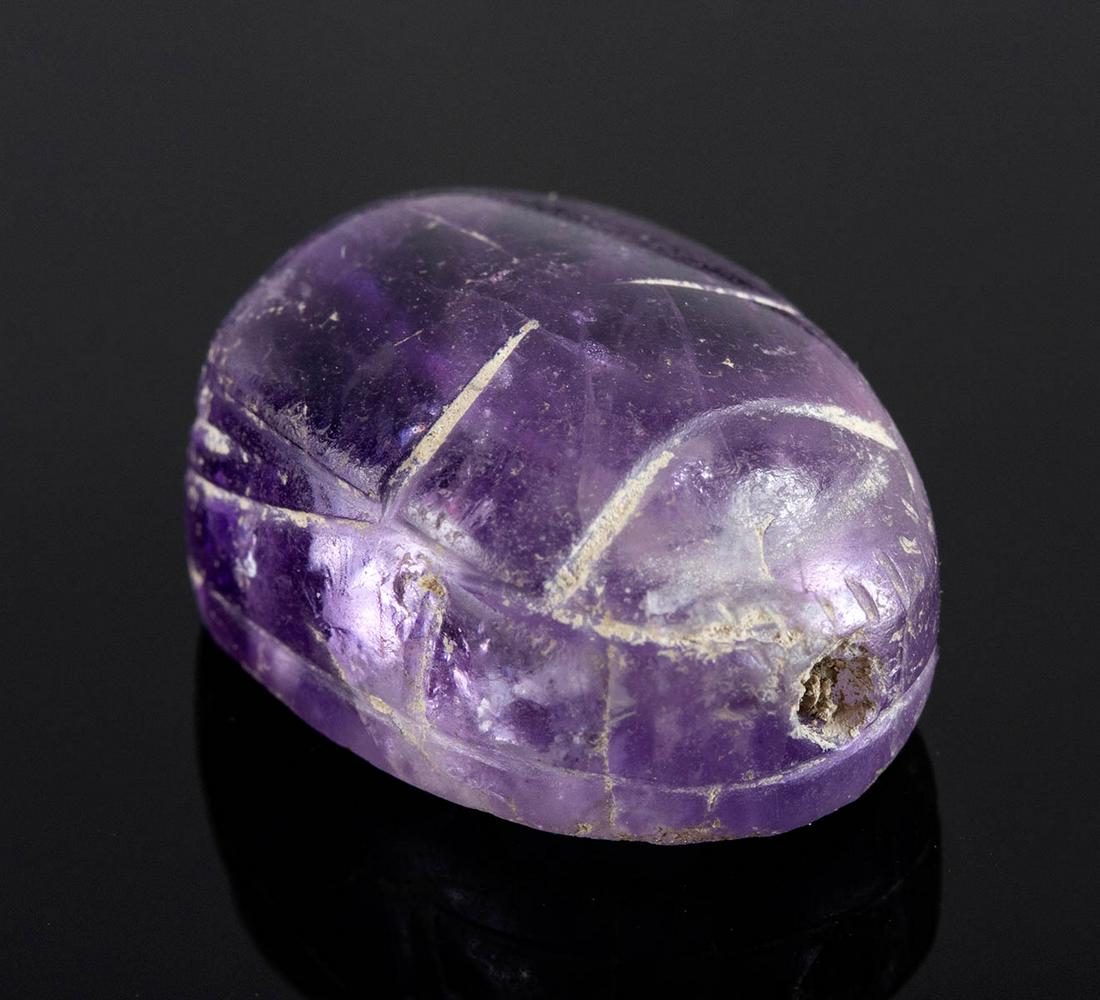 Egyptian Late Period Amethyst Scarab Amulet (1 of 3)