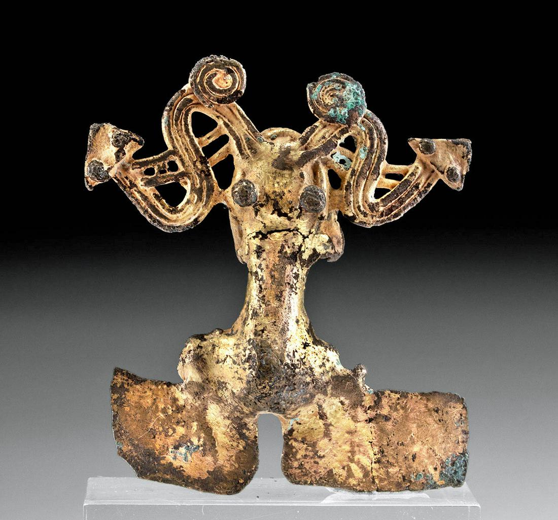 Panamanian Veraguas Gold Frog Pendant w/ Snake Head (1 of 3)