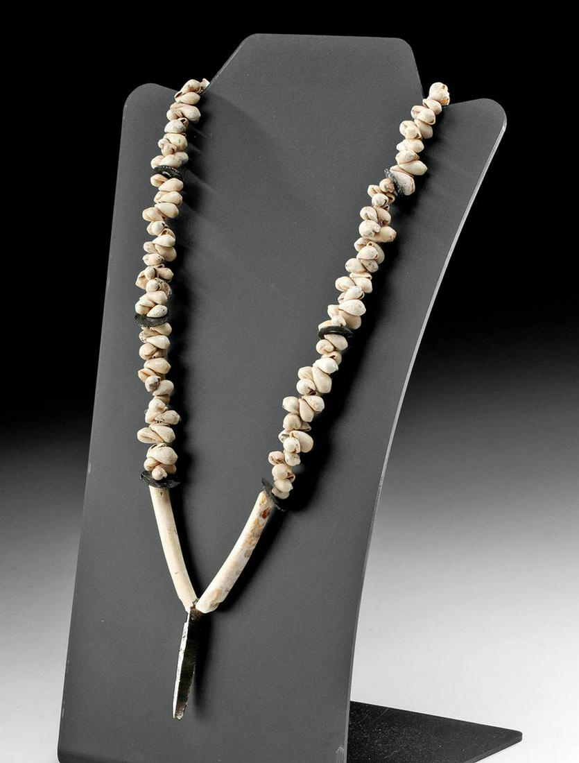 Colima Obsidian & Shell Bead Necklace (1 of 4)