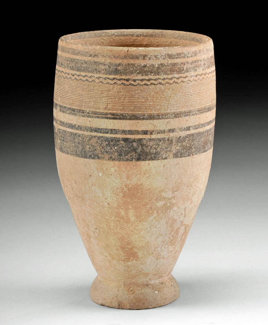 Tepe Sialk Pottery Footed Cup w/ Banded Motif (1 of 4)