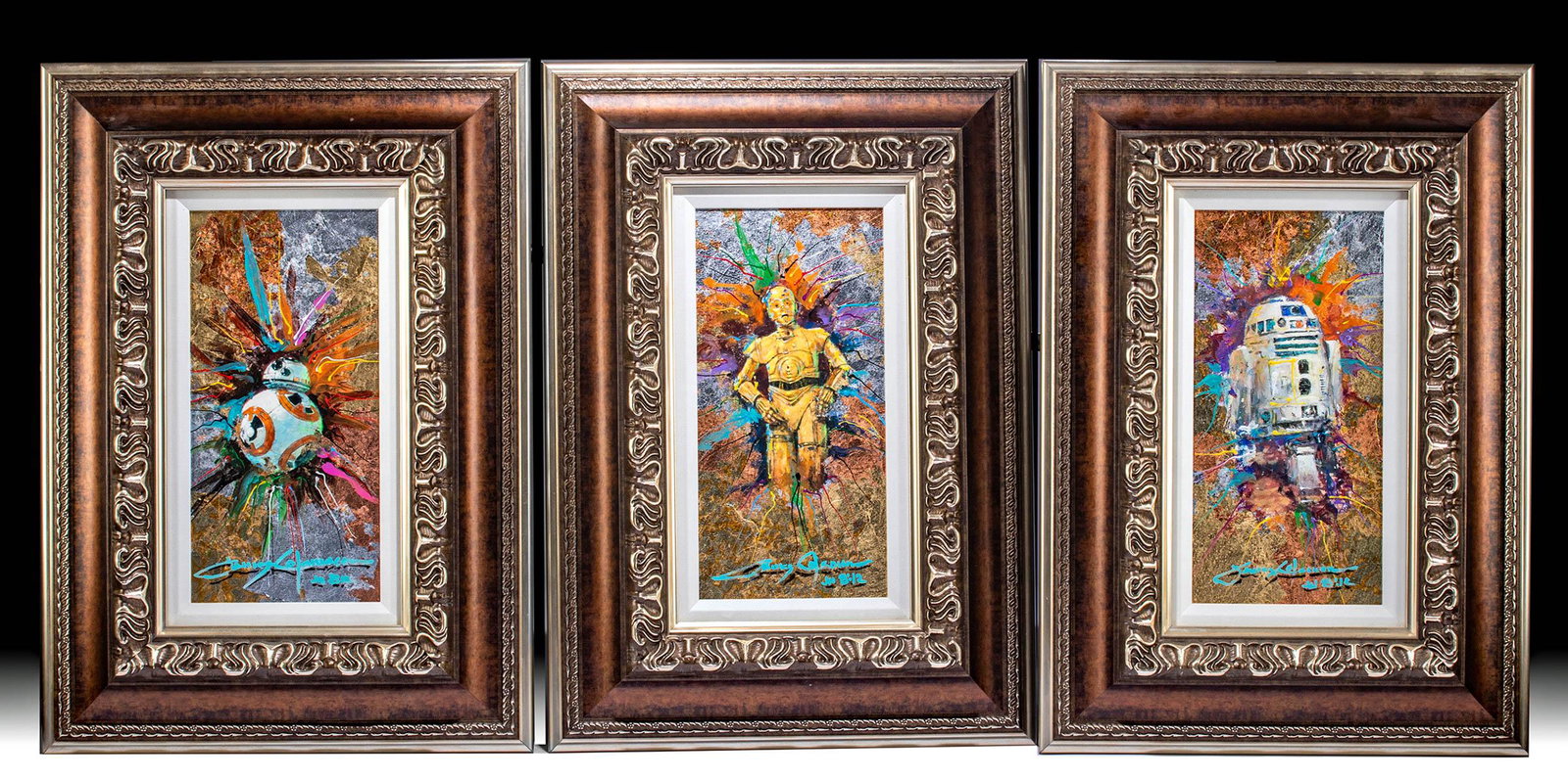 Signed James Coleman Mixed Media, Star Wars Droids, (1 of 8)