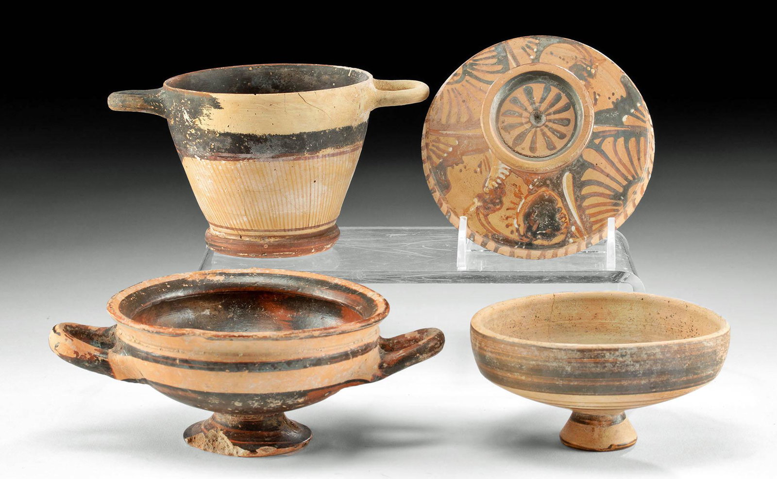 2 Apulian Pottery Vessels + 2 Lids, Lady of Fashion (1 of 2)
