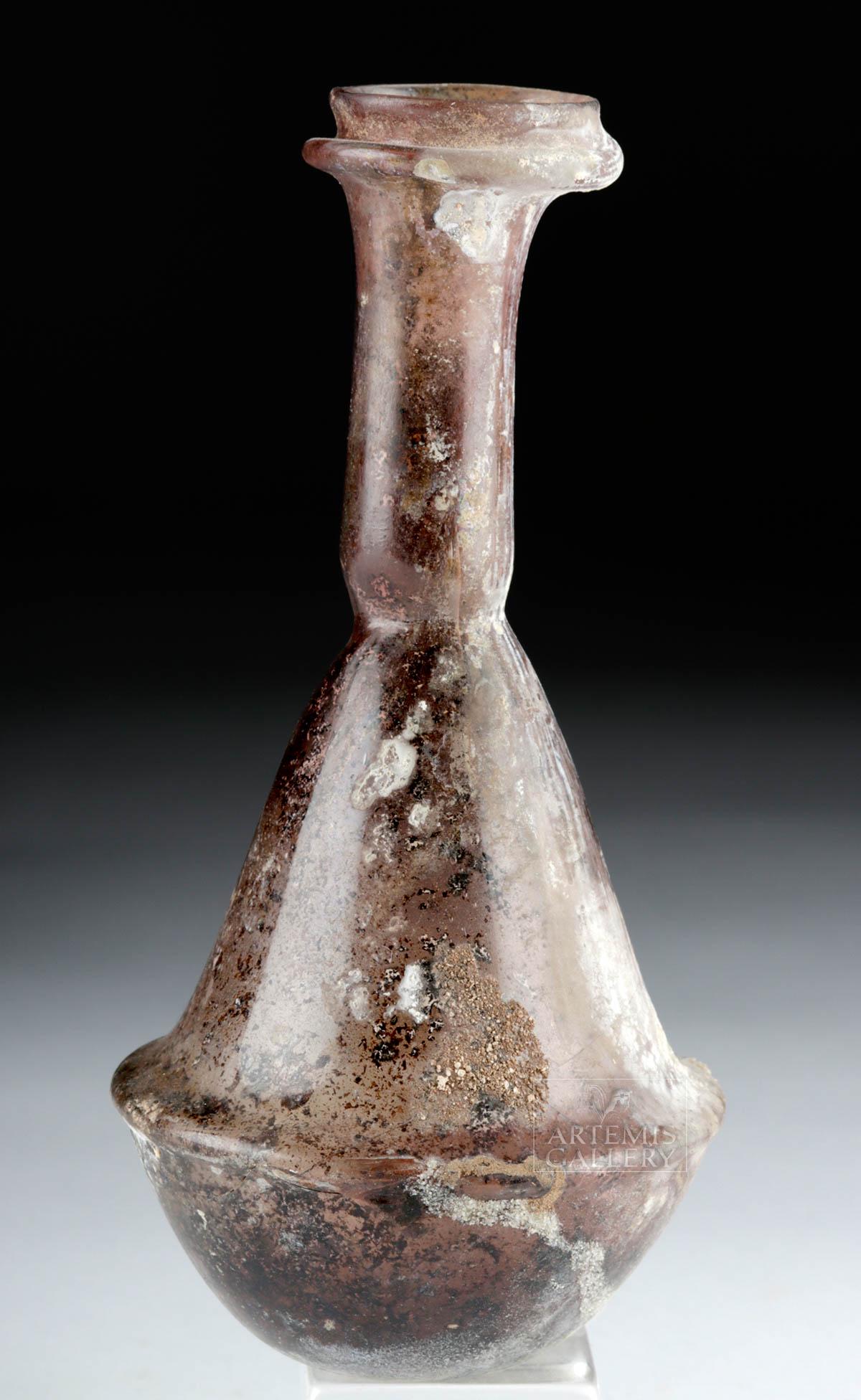 Published Late Roman / Byzantine Glass Carinated Flask (1 of 6)