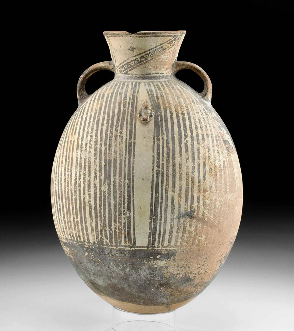 Large Chancay Bichrome Pottery Jar w/ Linear Motifs (1 of 4)