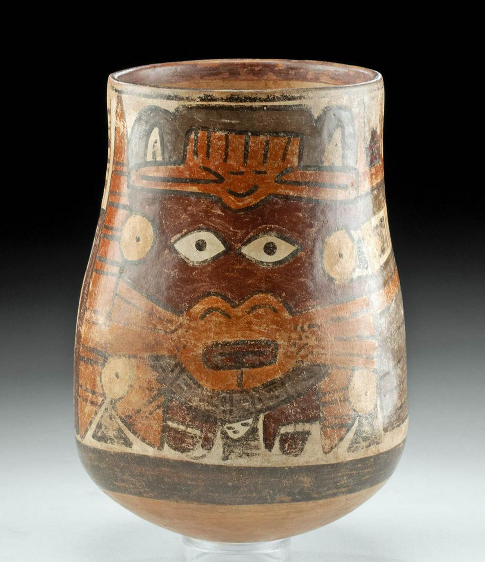 Nazca Polychrome Kero, Anthropomorphic Mythical Being (1 of 5)